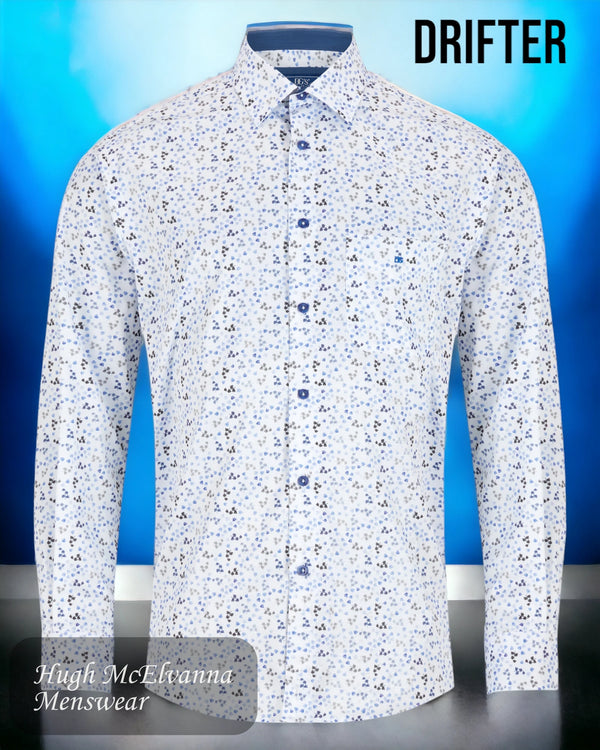 Mens Drifter Blue Long Sleeve Shirt Style: 14496/12