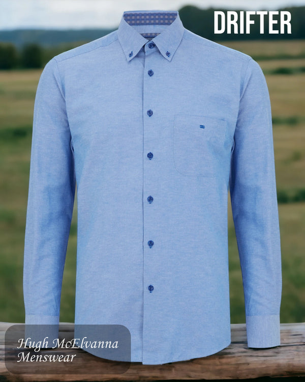 Mens Drifter Blue Long Sleeve Shirt Style: 15178/23