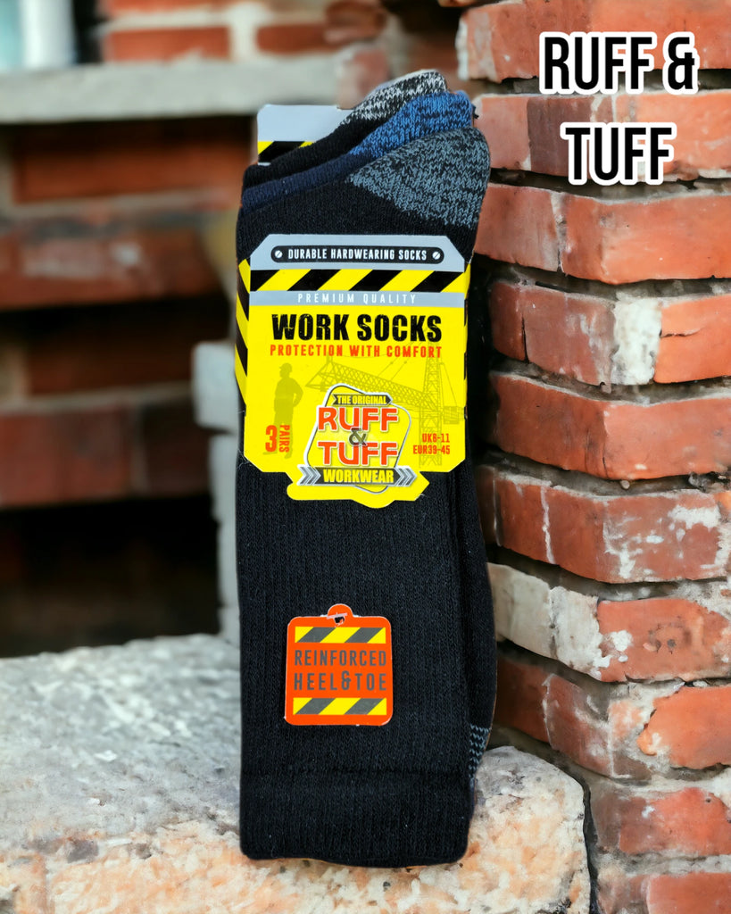Ruff & Tuff 3Pk Work Socks - 1294