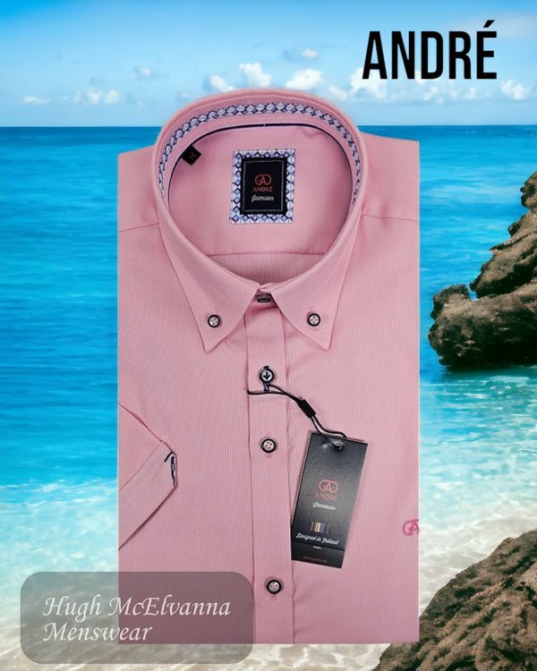 Andre LIFFEY Pink Short Sleeve Shirt