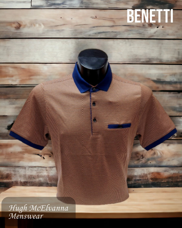 Fashion Rust Badged Pique Polo Shirt style: MARCO