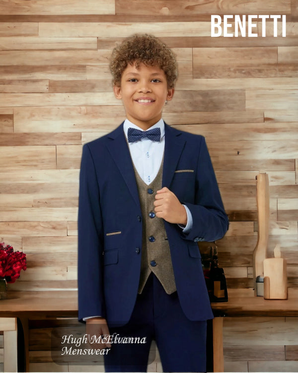 Boys Fashion 3Pc. Suit by Benetti Style: OLIVER