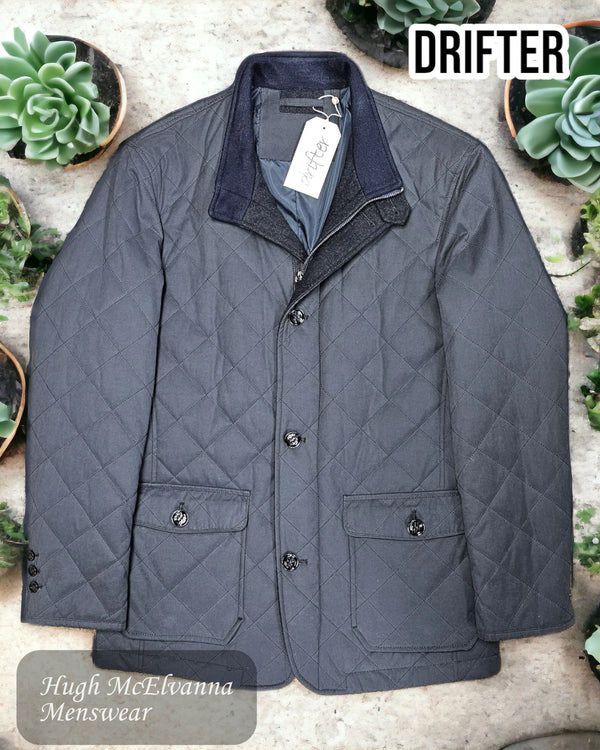 Drifter 'BENTFORD' Navy Quilted Car Coat Style: 80116-78
