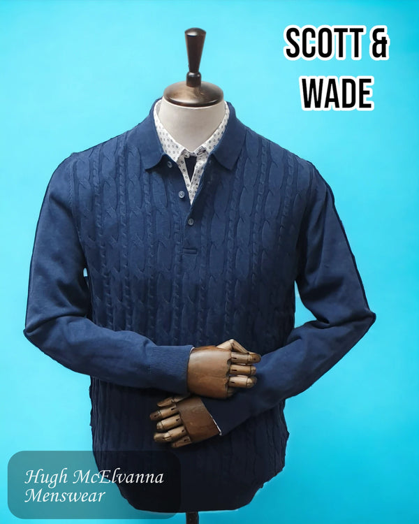 Scott & Wade 'CRETE' Blue Polo Pullover - SWKW5339