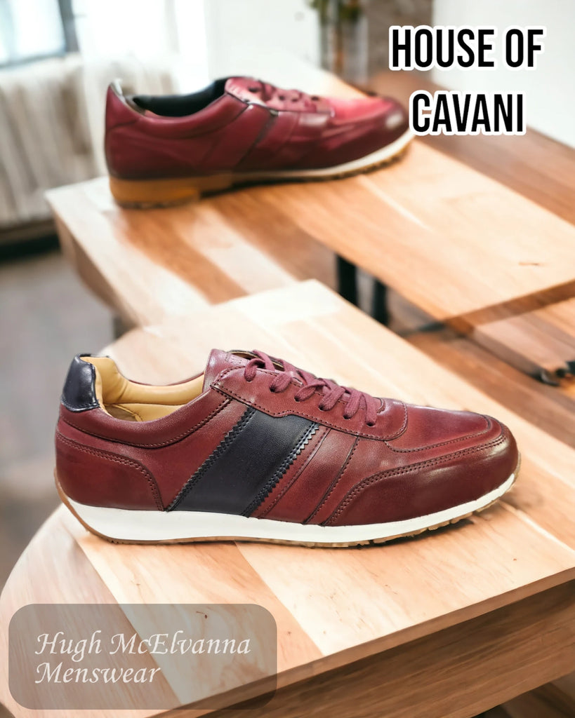 House of Cavani 'FRASER' Burgundy Trainer Shoe
