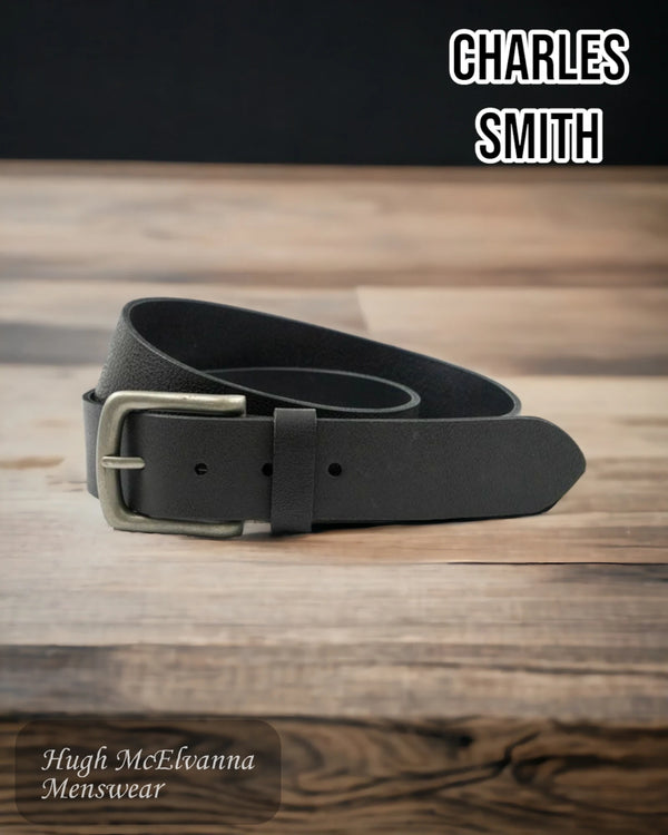 Charles Smith Black Leather Belt Style: 30016