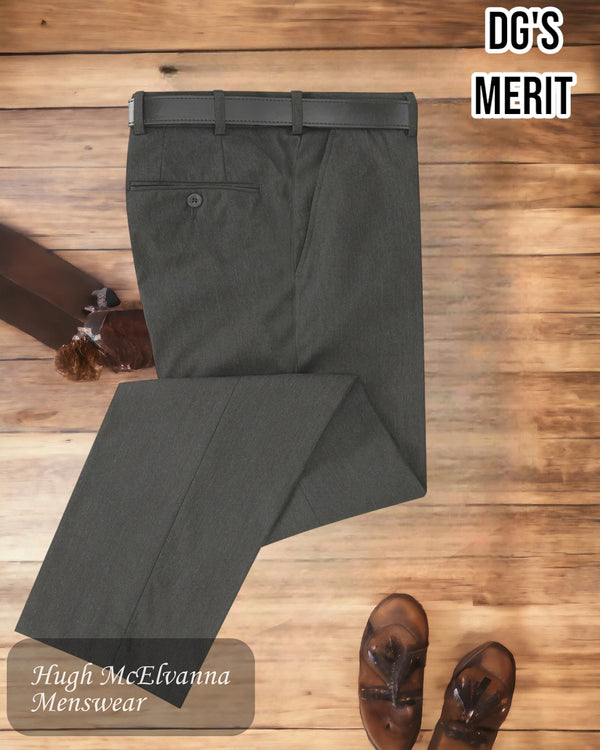 Cavalry Twill CHARCOAL GREY Stretch Waist Trouser by DGs Merit Style 71686/08
