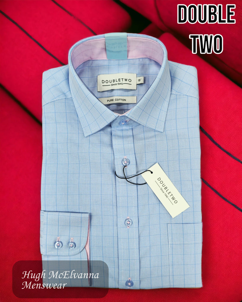 Double Two BLUE Prince Of Wales Check Shirt - GS4153/A