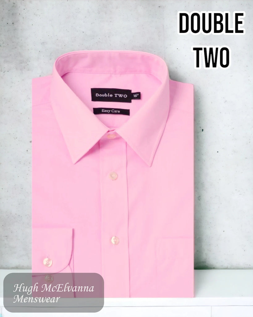 Double TWO Classic Plain Pink Shirt