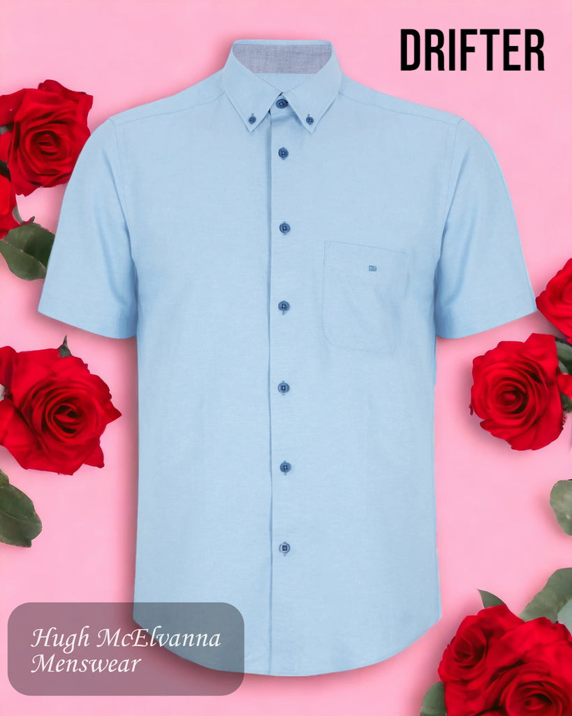 Drifter Mens Summer Shirt Sky Blue Style: 15178SS/215