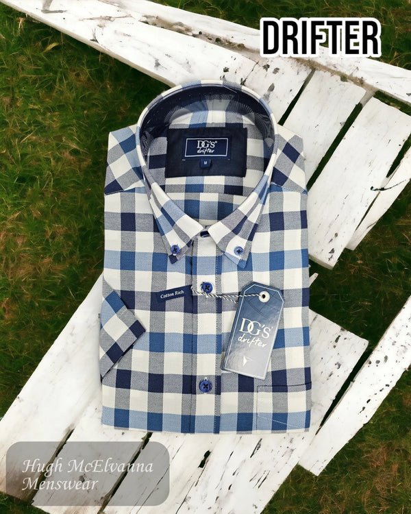 Drifter Blue Check Short Sleeve Shirt - 140606SS25