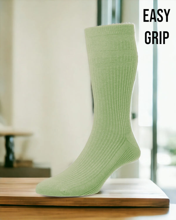 Green Wool Rich Easy Grip Socks from Hugh McElvanna Menswear