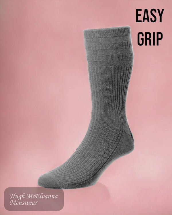 Easy Grip mid grey socks from Hugh McElvanna Menswear