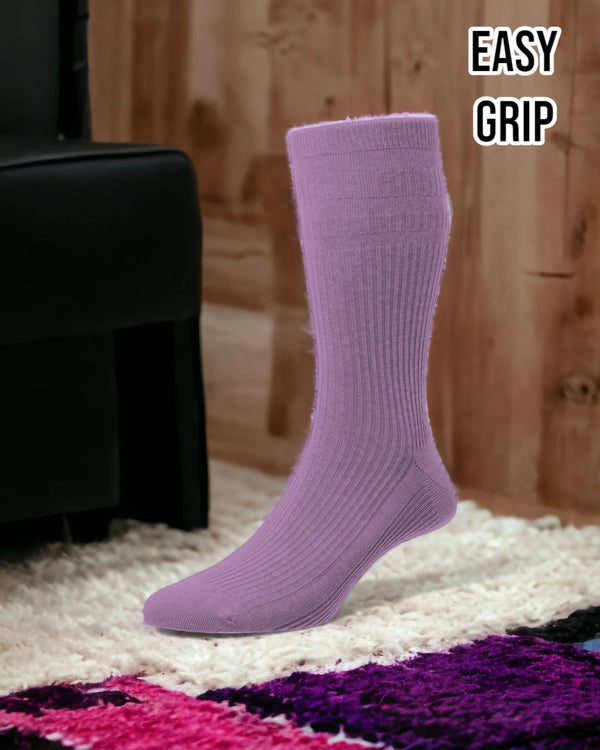 Purple Wool Rich Easy Grip Socks from Hugh McElvanna Menswear