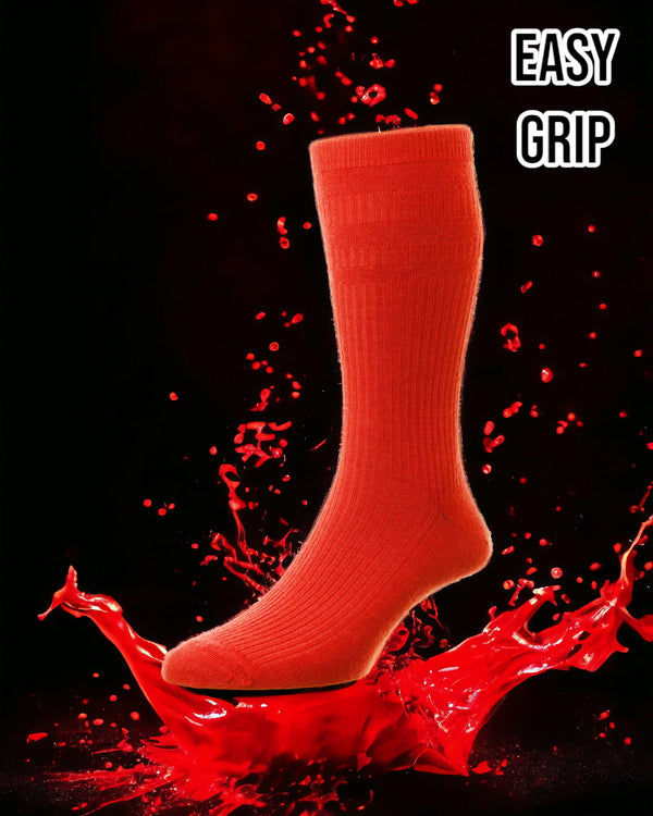 Red Wool Rich Easy Grip Socks from Hugh McElvanna Menswear