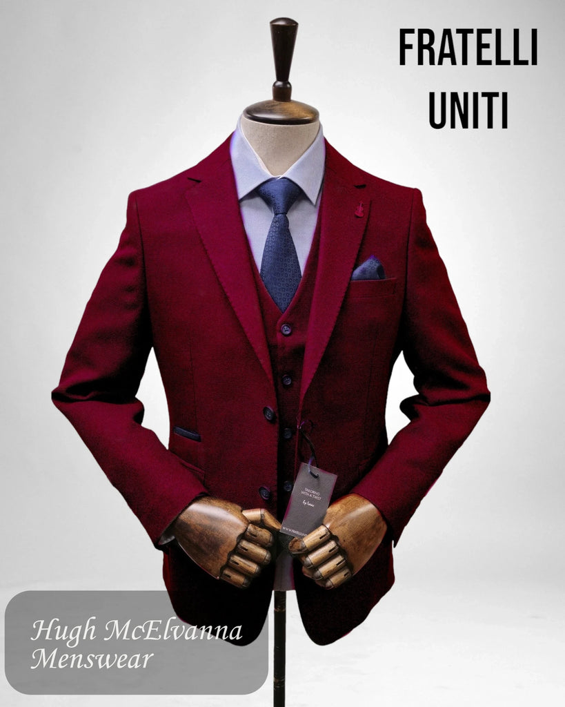 Mens BURGUNDY Dress Jacket by Fratelli Uniti Style: FJK1024