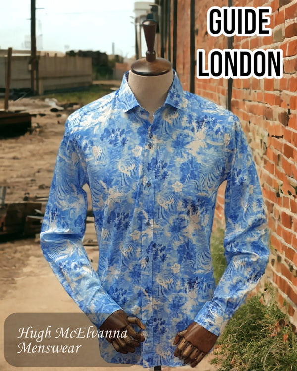 Fashion Blue Print Shirt - LS74563