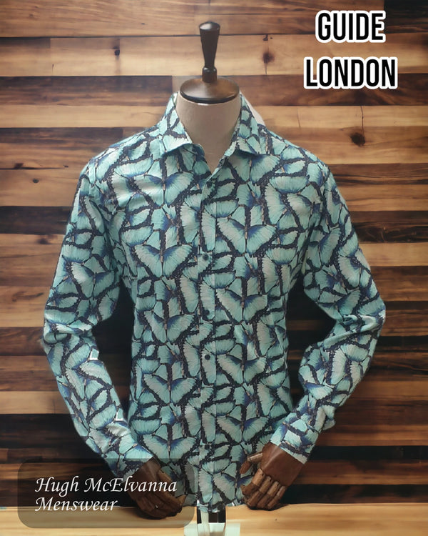 Blue Print Shirt by Guide London - LS75011