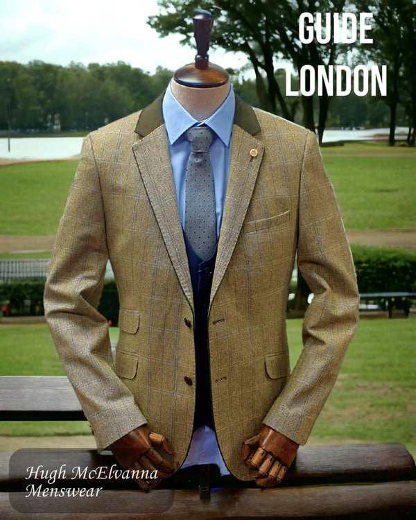 Mens Fashion Olive Check Blazer by Guide London Style: 3304
