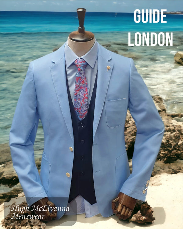 Men's Fashion Sky Blue Blazer by Guide London Style: 3200
