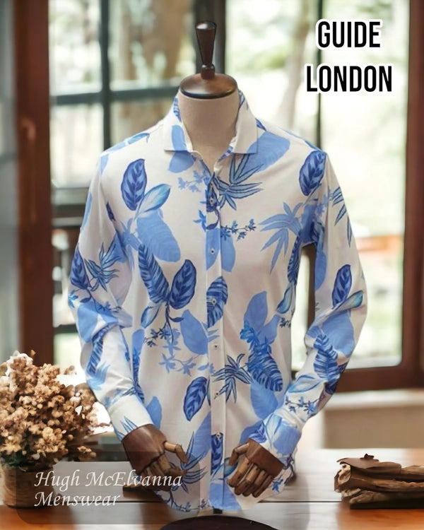 Guide London Blue Print Shirt - LS75041