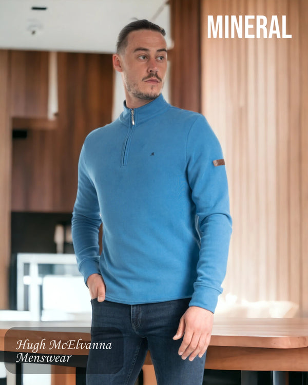 Mineral PRUSSIAN BLUE Cotton ¼ Zip Sweatshirt Style: Kentucky