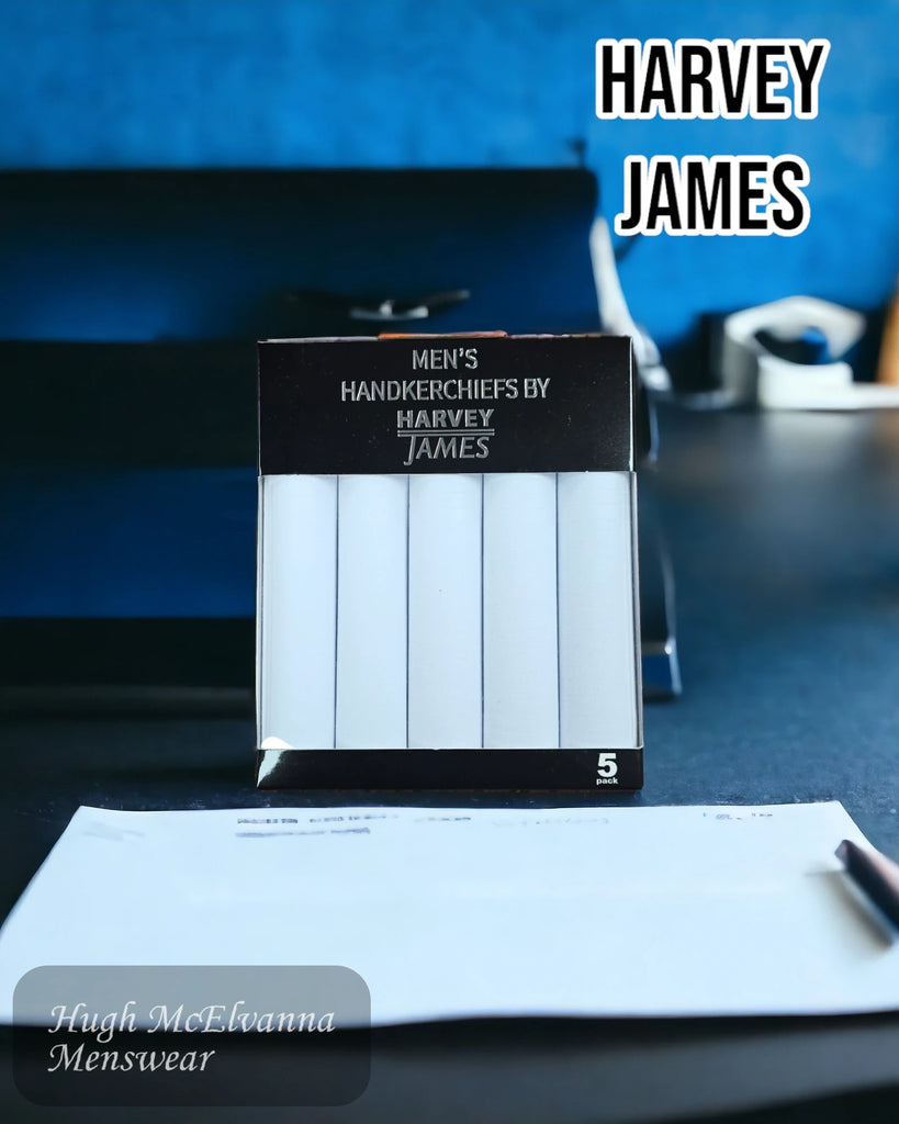 Harvey James 5Pk. White Boxed Handkerchief