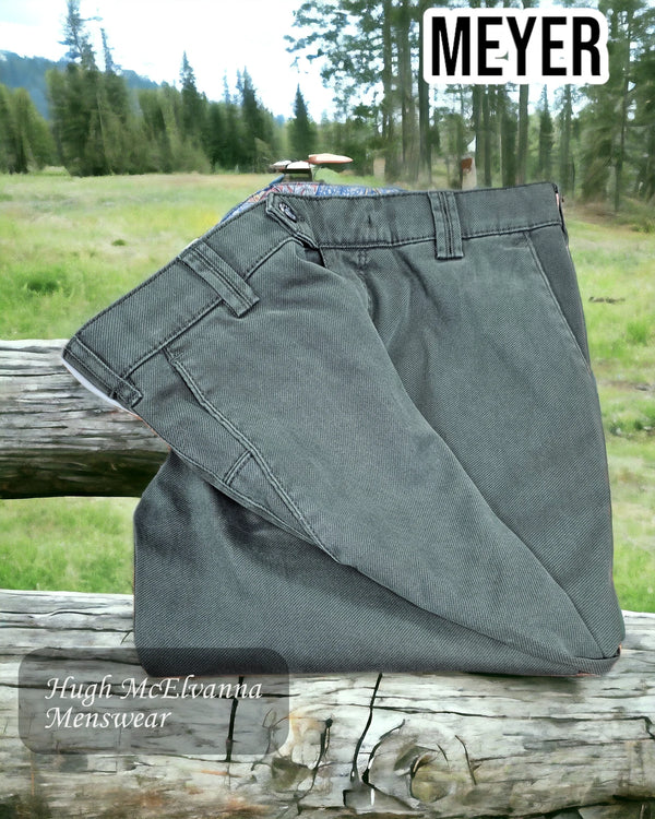 Meyer 'NEW YORK' Green Organic Cotton Trousers Style: 5563-27