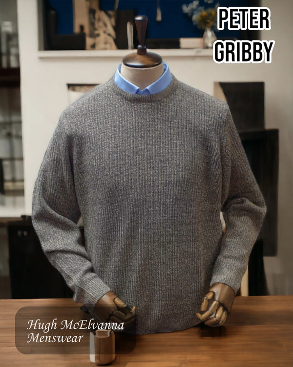 Heavy Knit Grey Round Neck Pullover - W6300