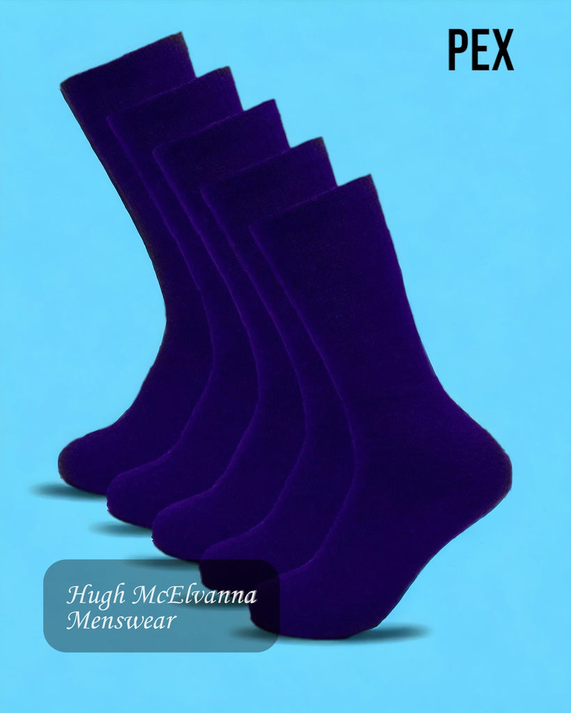5 Pair Pack Cotton Rich Plain Navy Socks By Pex Kids Style: S4335/004
