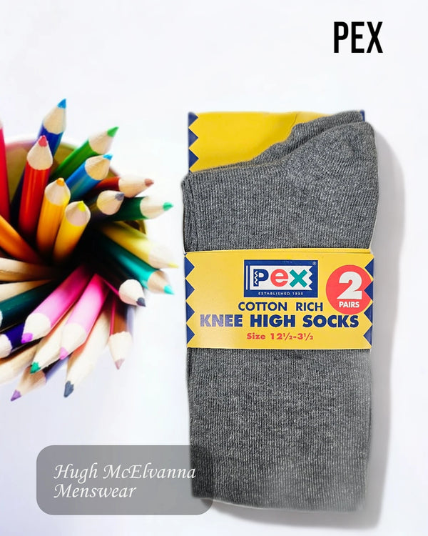 Grey 2Pk. Knee Sock by Pex