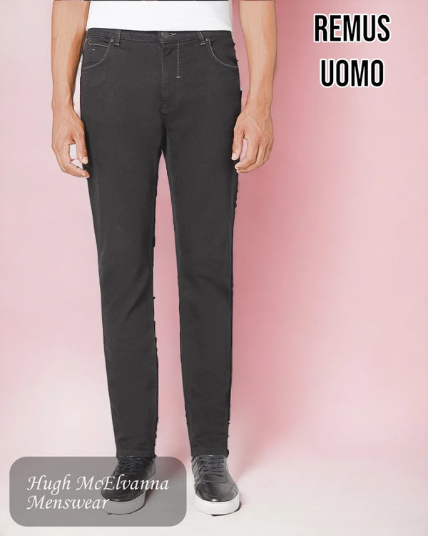 Mens Remus Uomo SLIM FIT Black Jean Style: 60151/00