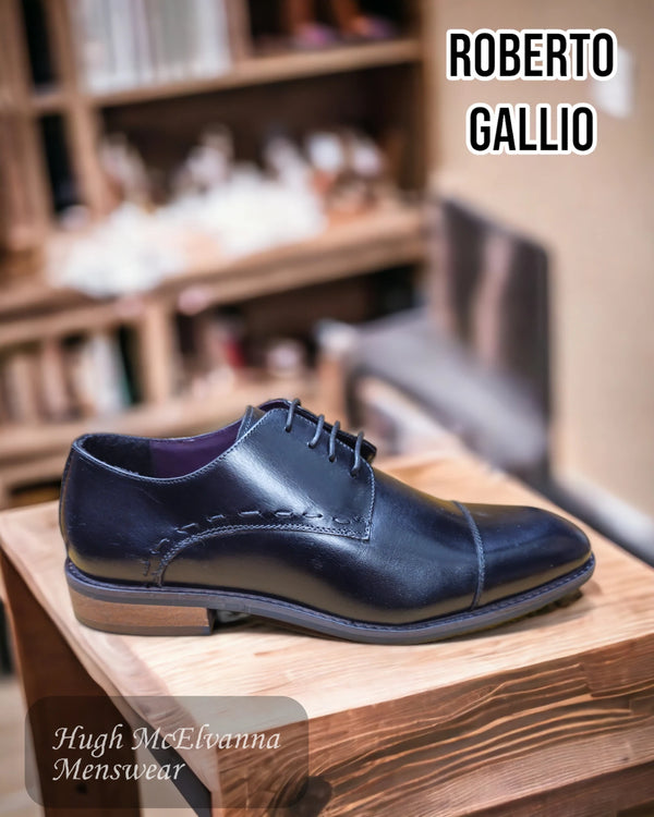 Roberto Gallio BLACK Laced Shoes - TIMOTHY