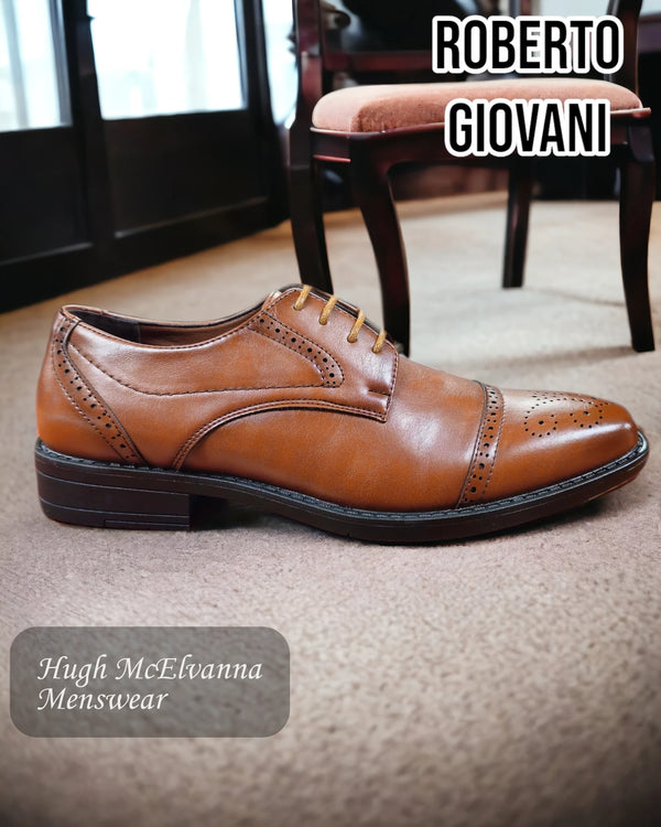 Roberto Giovani 'ETON' Tan Laced Shoes