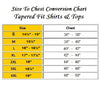 Chest size guide for Mineral polo shirts