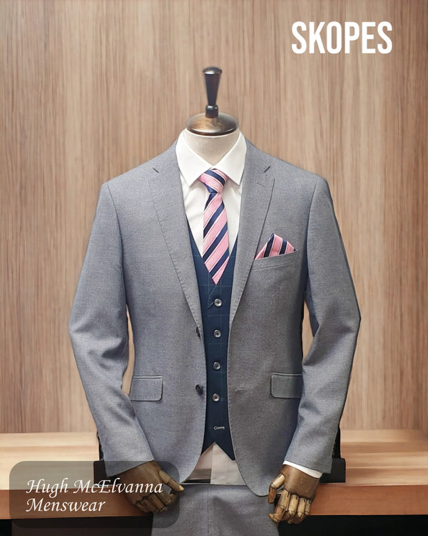 Skopes HARCOURT Slim Fit Silver Textured 2Pc. Suit Style: MM3393