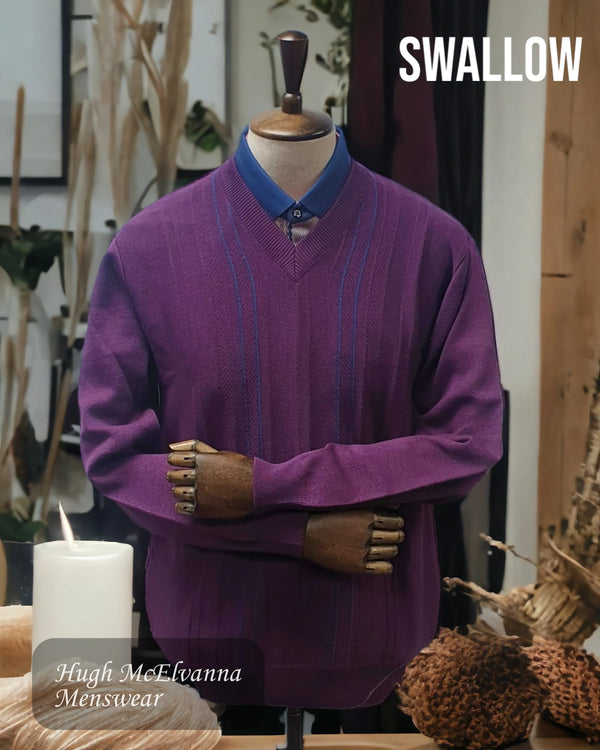 Mens HEATHER Sweater V Neck Design Front by Swallow Style: AW22.09