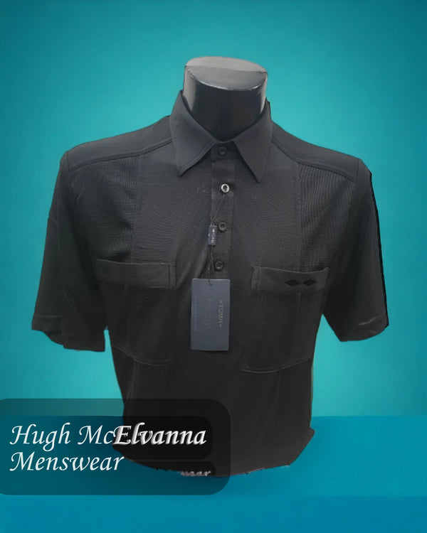Black Golf Shirt Twin Pockets by Tom Hagan Style: 975