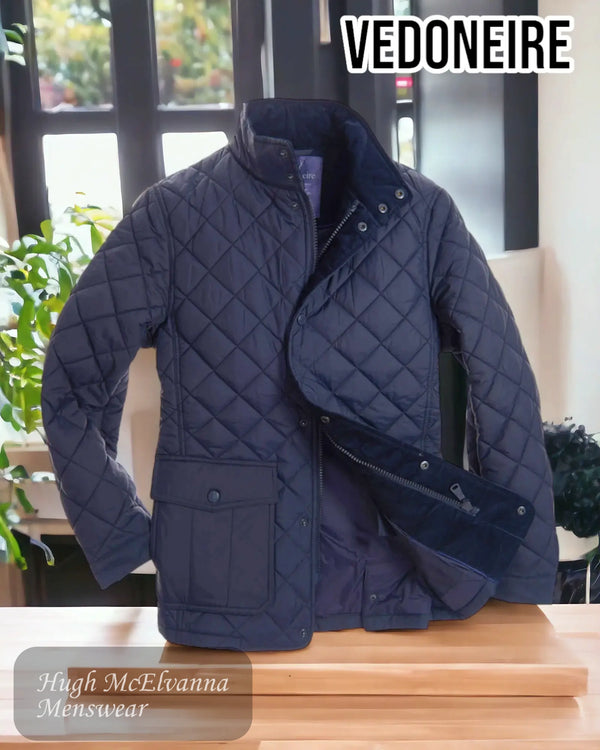 Vedoneire Navy Quilted Jacket - 3186