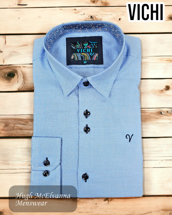 Design Tailored Fit BLUE Shirt by Vichi Style: RON 2257