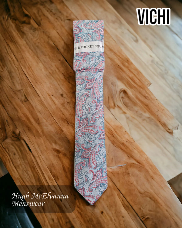 Men's Mint Green Design Necktie F71E