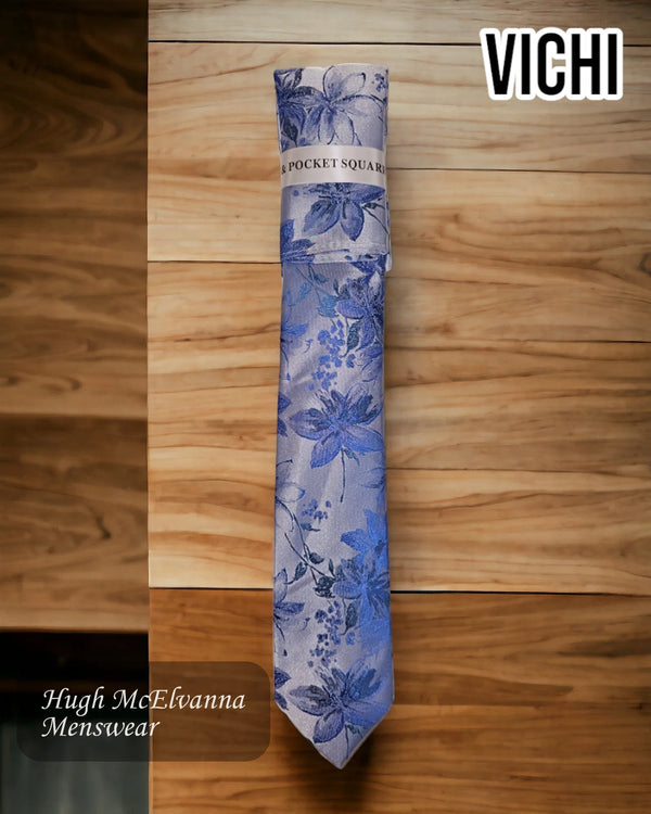 Men's Blue Design Necktie F80C