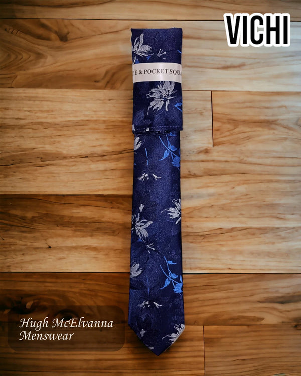 Men's Blue Design Necktie F80D