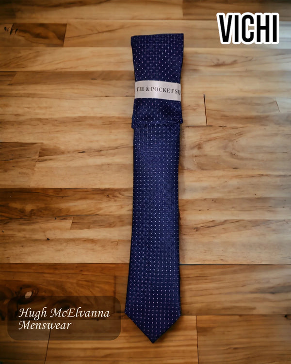 Men's Navy Design Necktie F91D