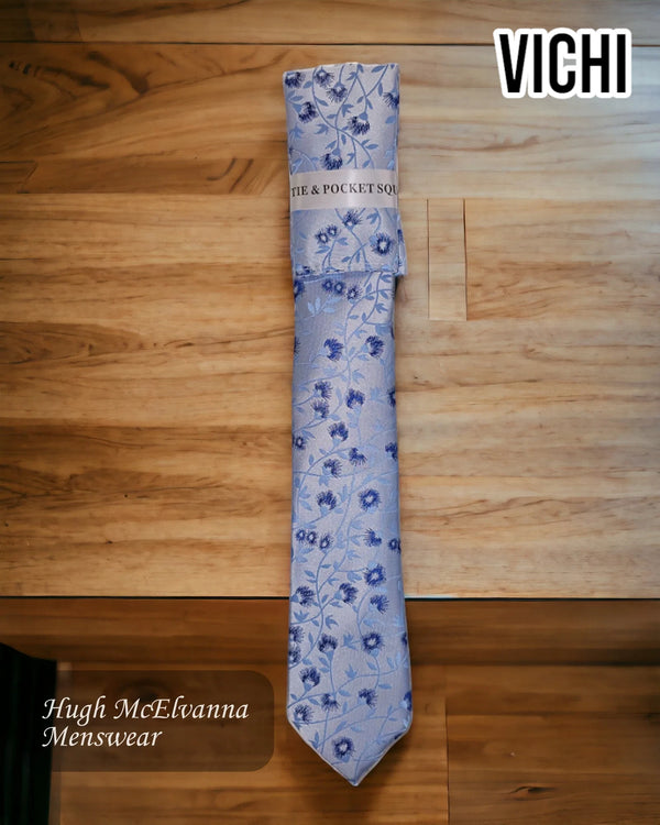 Men's Blue Design Necktie F94A