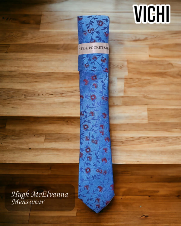 Men's Blue Design Necktie F94B
