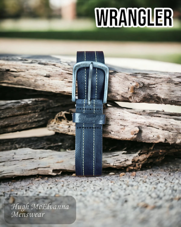 Wrangler Black Leather Stitch Belt - W0A01US