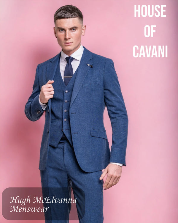 House of Cavani Men's Blue Fashion Slim Fit Blazer MIAMI