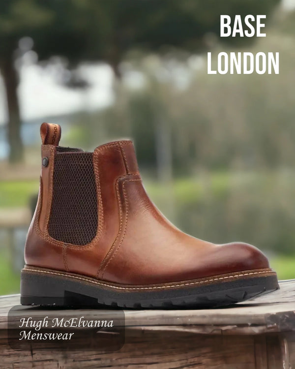 STELLAR Tan Pull Up Chelsea Boots by Base London
