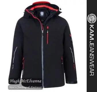 King Size Black Padded Soft Shell Jacket by Kam Jeanwear Style: KBS KV59 Hugh McElvanna Menswear